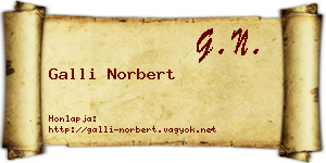 Galli Norbert névjegykártya
