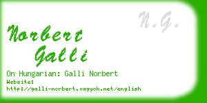 norbert galli business card